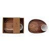 12" X 2.5" Acacia Wood Serving Tray with Fluted Bowl
