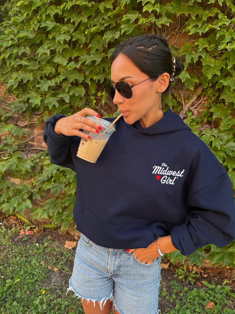 Midwest Girl Hoodie in Navy