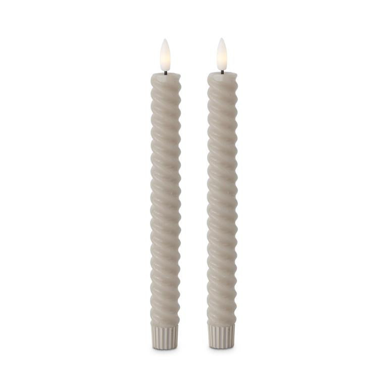 Spiral LED Taper Candles w/ Timer