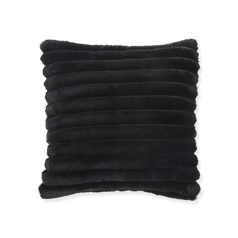 Black Faux Fur Pillow