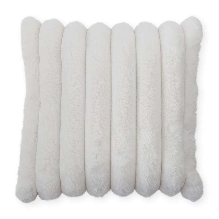 18 Inch Cream Vegan Fur Pillow