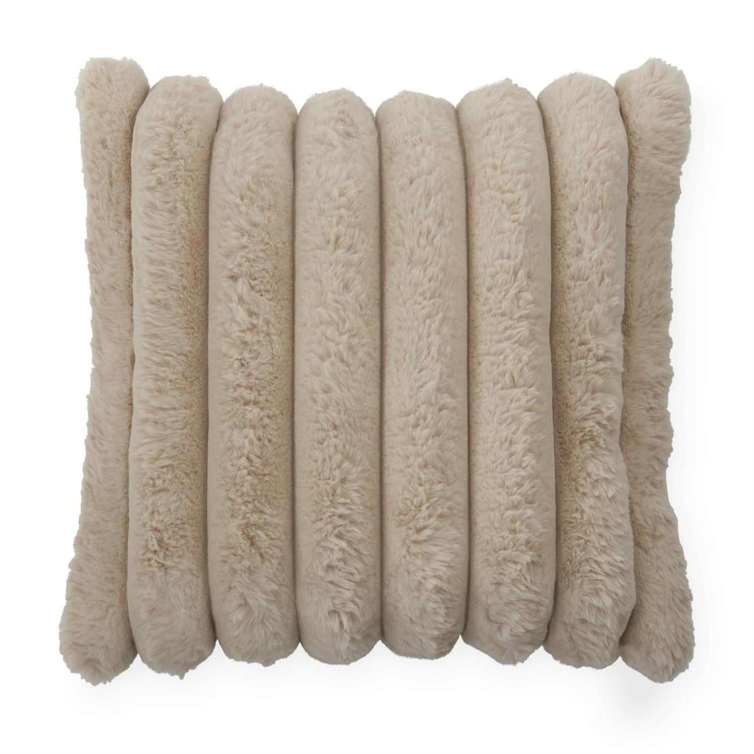 18 Inch Tan Faux Fur Pillow