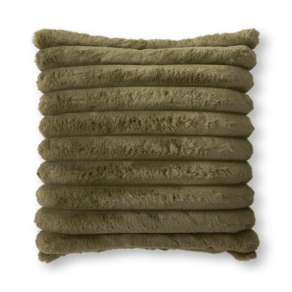 24 Inch Dark Green Faux Fur Pillow