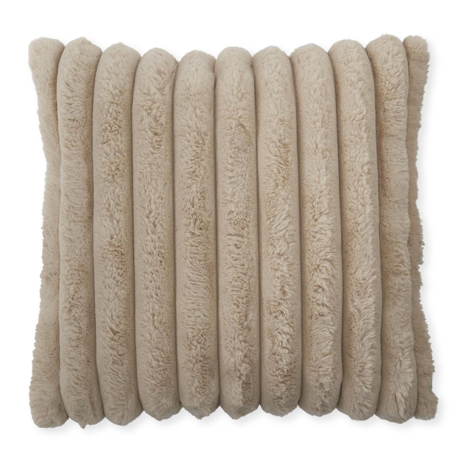 24 Inch Tan Faux Fur Pillow