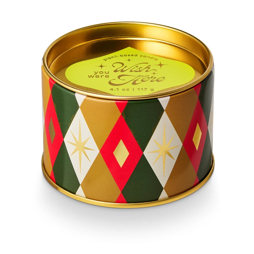 Wish You Were Here Hotel Tin Candle
