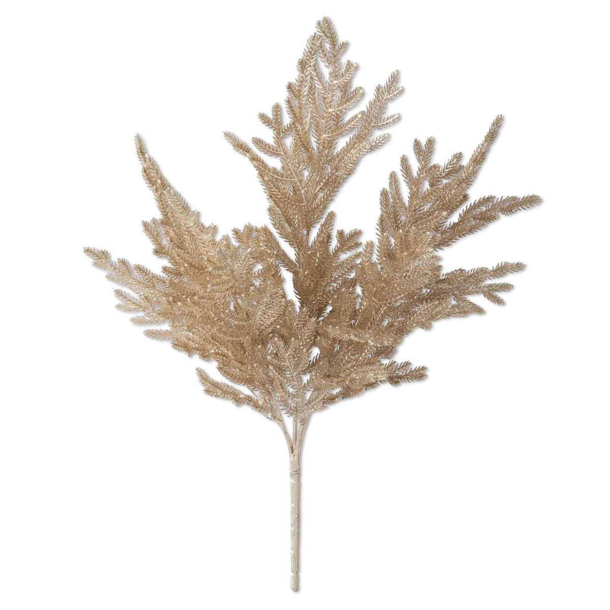 20.5 Inch Gold Glittered Pine Bush