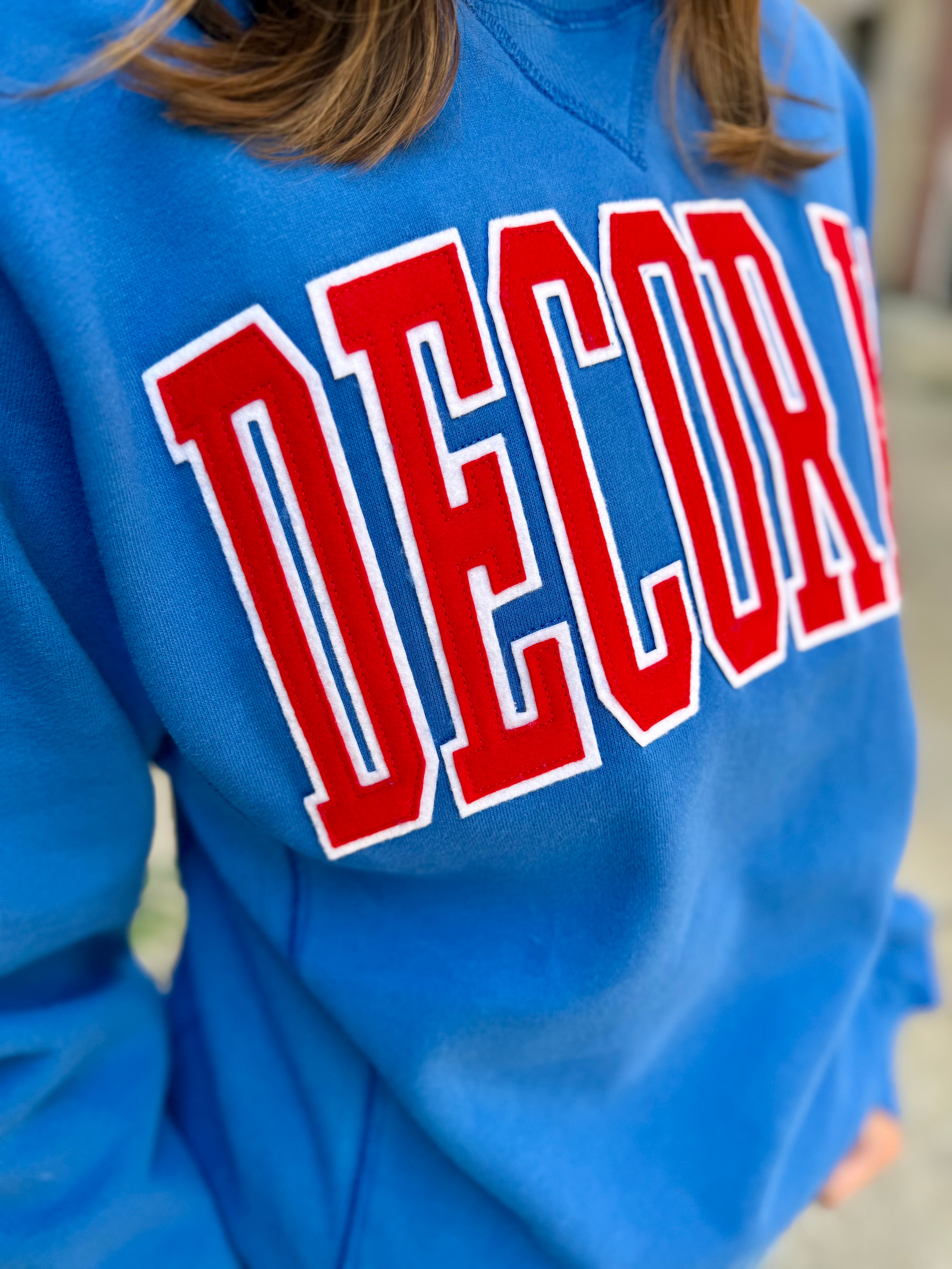 Decorah Sanded Fleece Crew Neck-Royal Blue