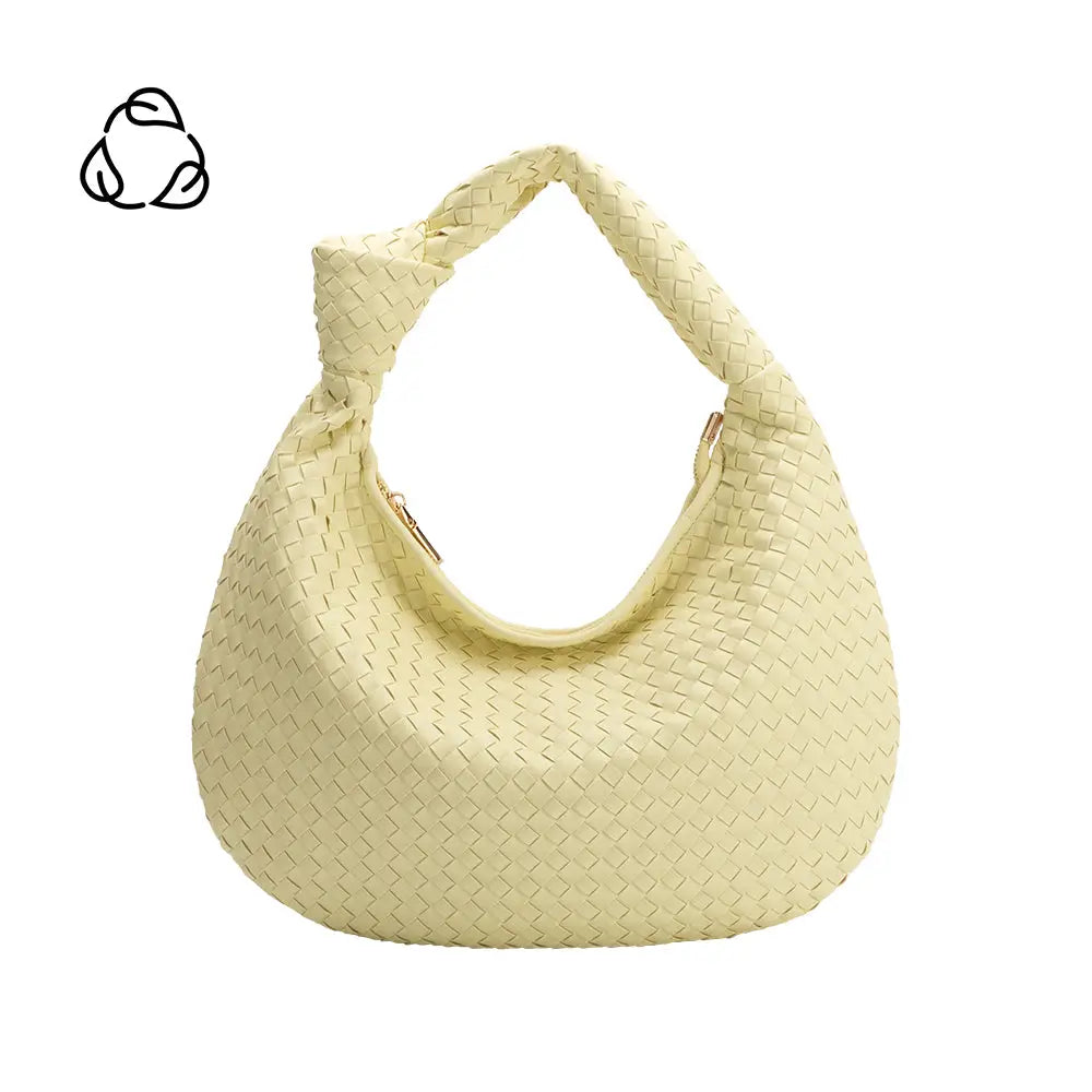 Brigitte Recycled Vegan Satchel Bag-Butter Yellow
