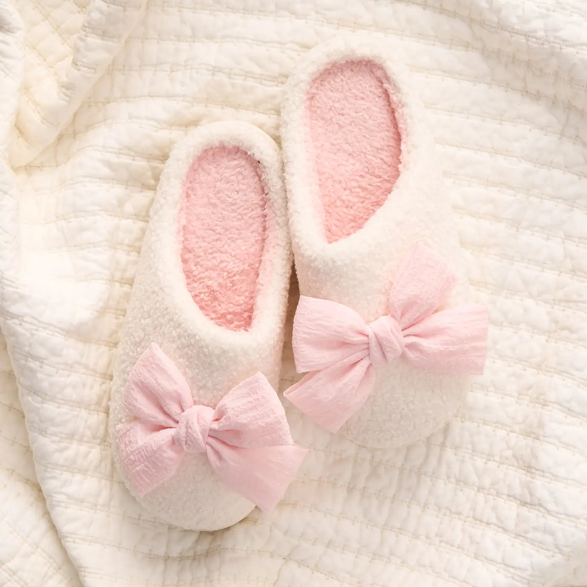Betty Bow Slippers-Blush