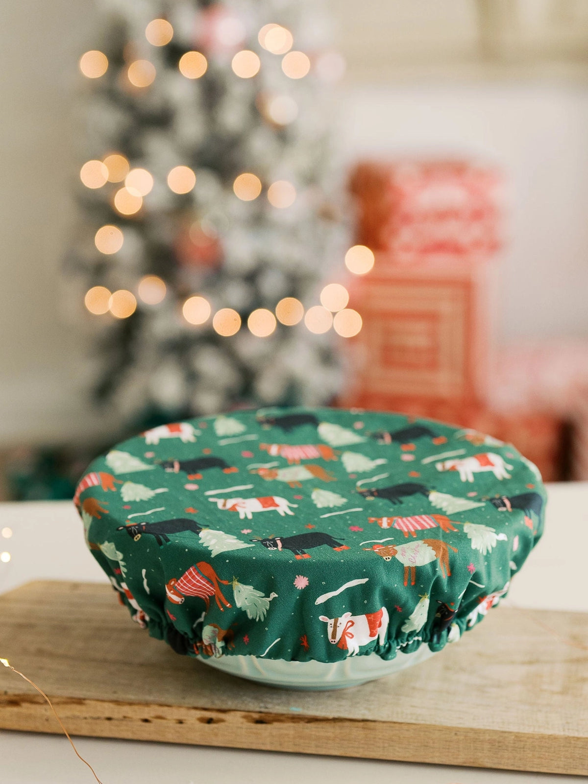 Christmas Cow 10.5" Bowl Cover