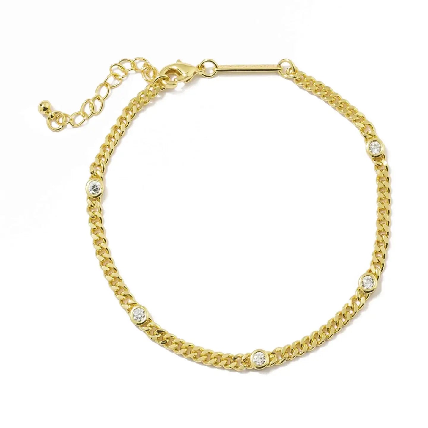 18K Gold Dainty CZ Bracelet