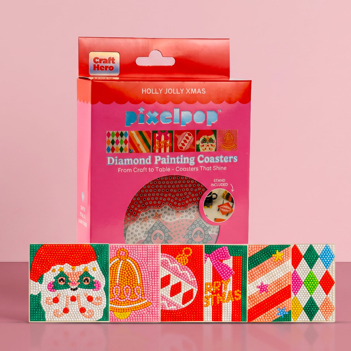 Diamond Art Coasters-Holly Jolly Christmas