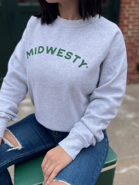 Midwest Crew- Light Gray/Green