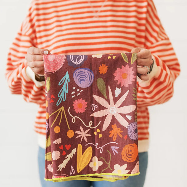Fall Floral Full Pattern Flour Sack Towel