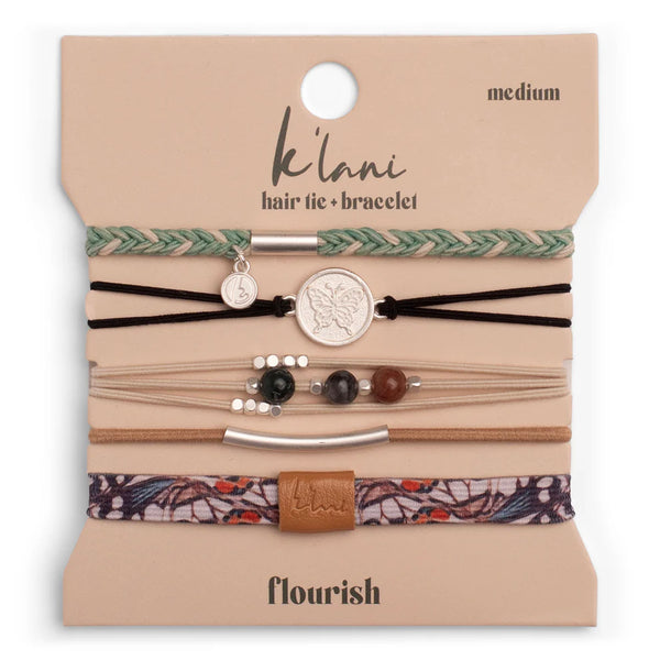 K'lani Hair Tie+ Bracelet- Flourish