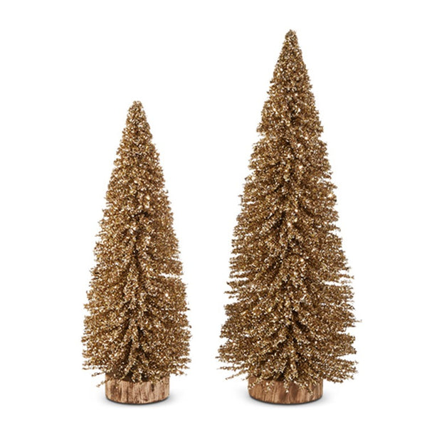18" Gold Glitter Trees