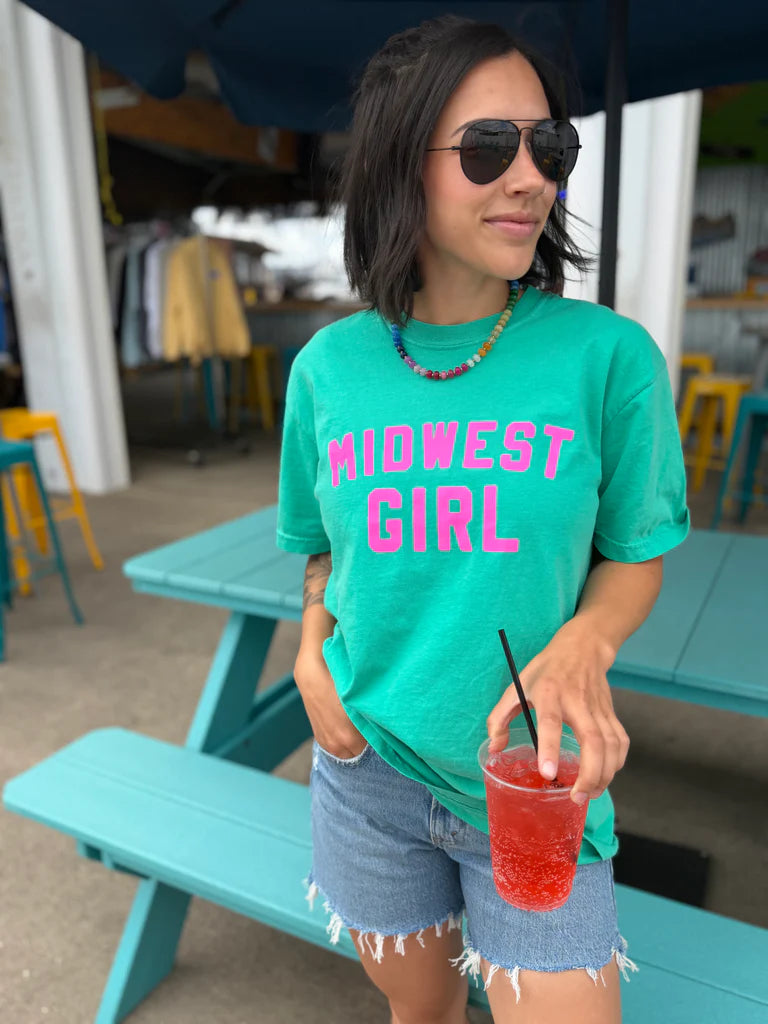 The Midwest Girl Tee-Island Green