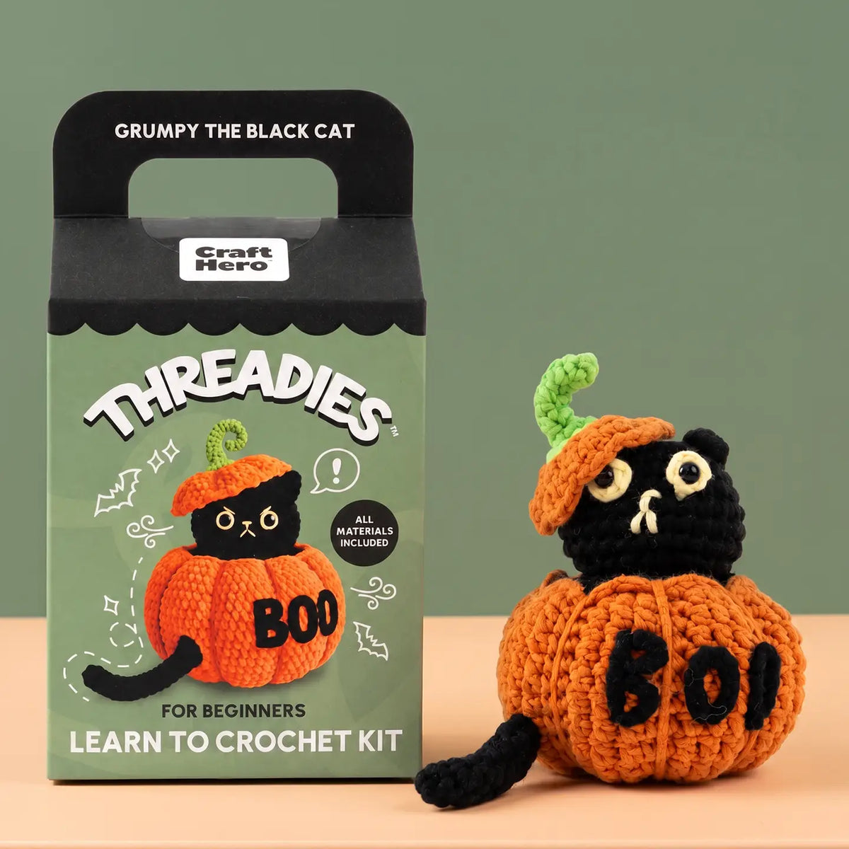 Threadies- Grumpy Black Cat