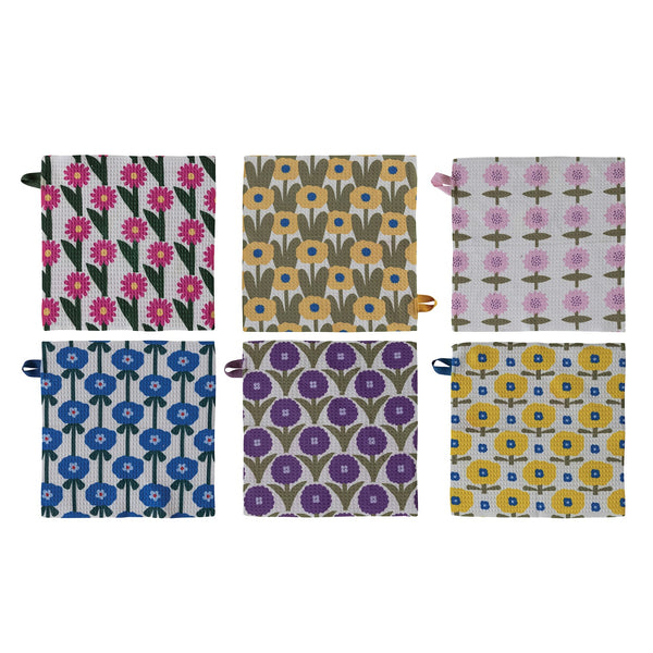 10-1/2" Sq Printed Recycled- Dish Cloth