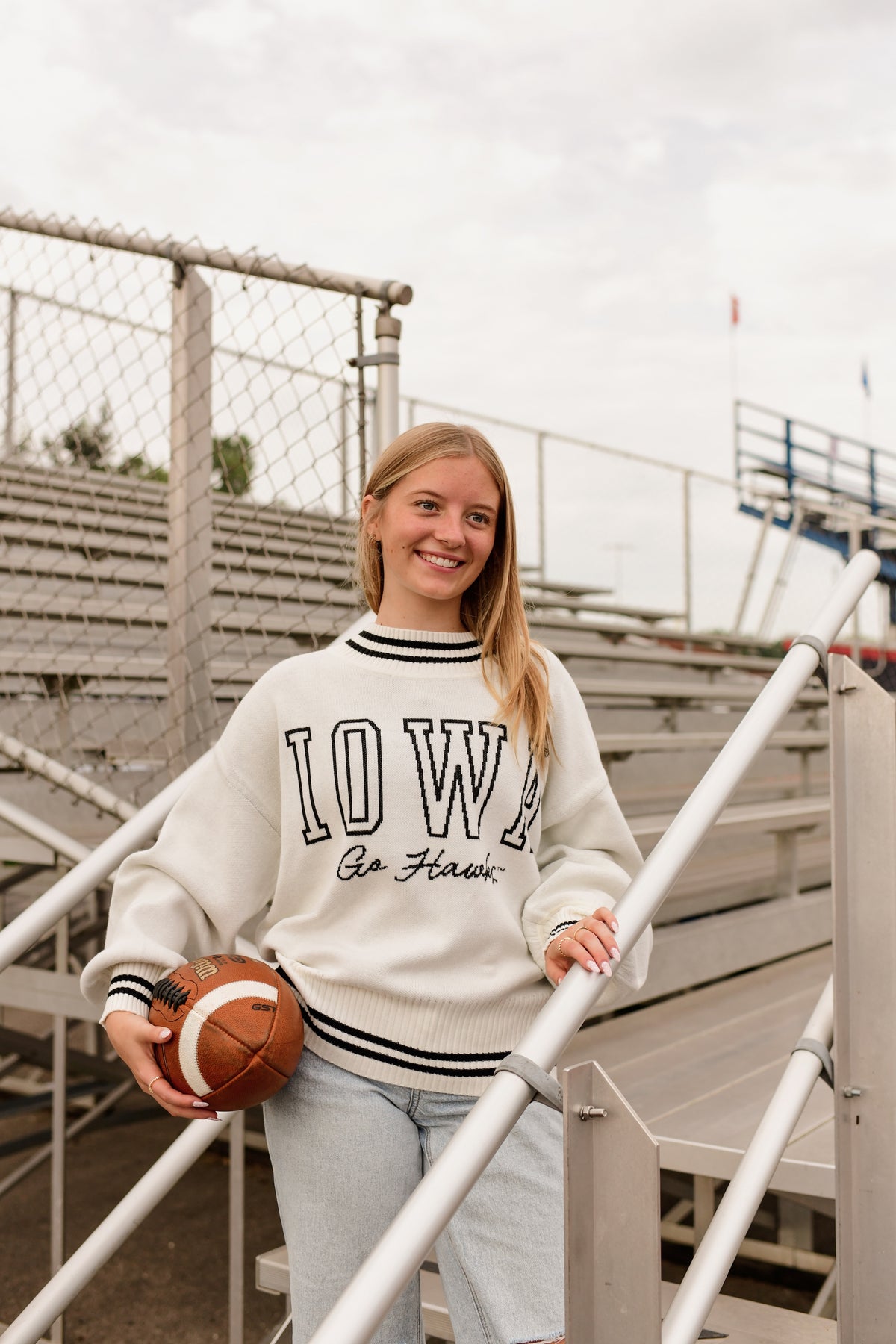 IOWA Queen Striped Crew Sweater