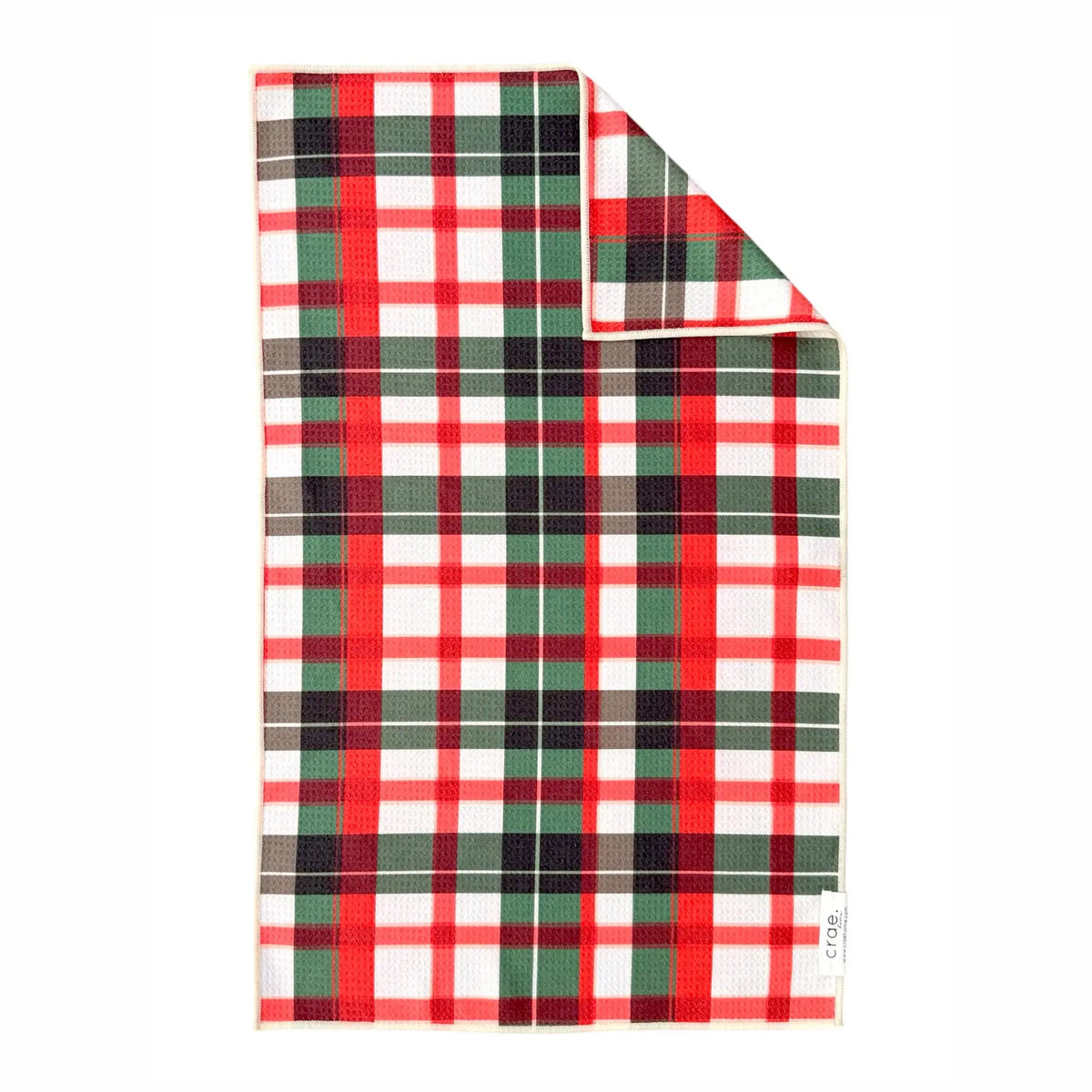 Holiday Plaid Double Sided Hand Towel