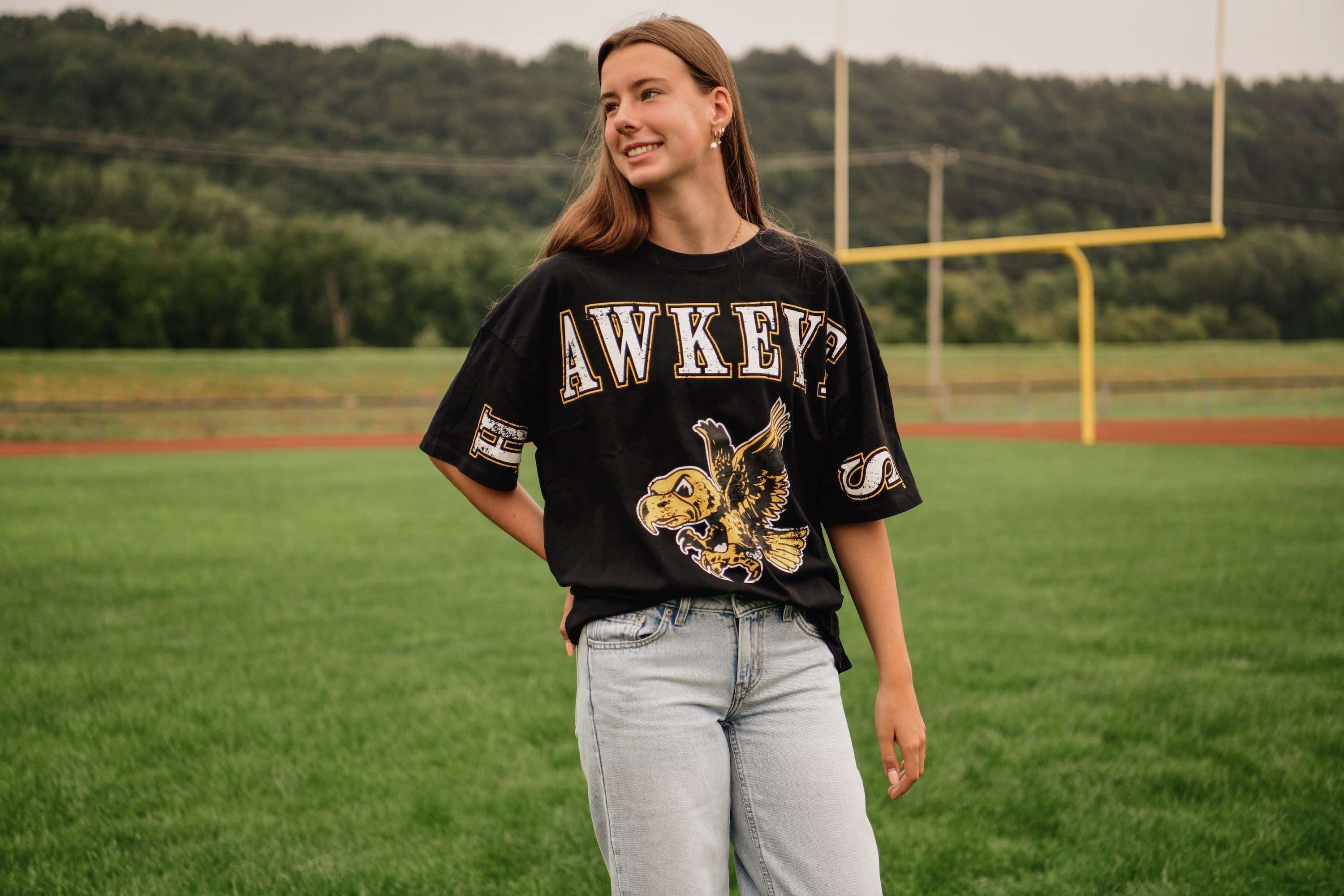Iowa Southern Split Oversized Tee-Black