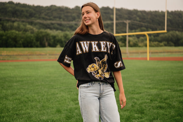 Iowa Southern Split Oversized Tee-Black