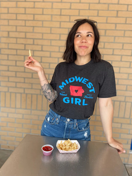 Iowa Midwest Girl Tee in Black