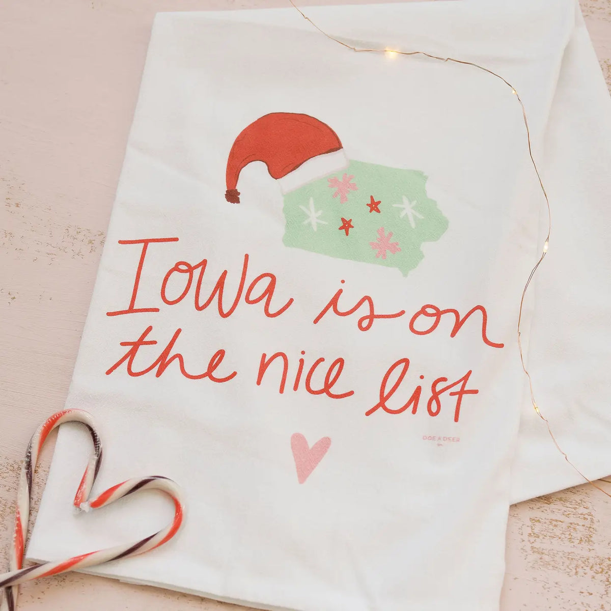 Iowa Is On The Nice List Flour Sack Towel