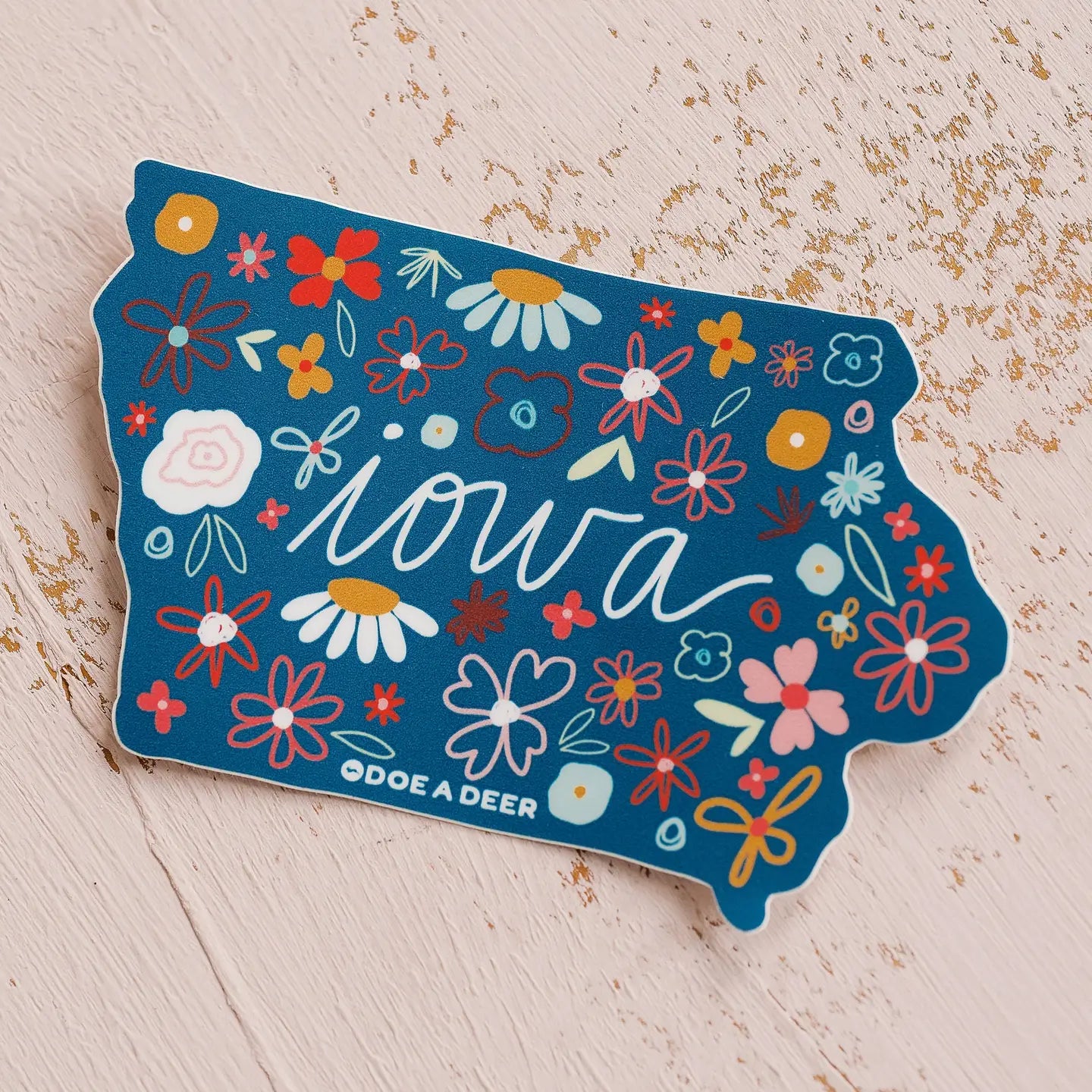 Iowa Floral Sticker