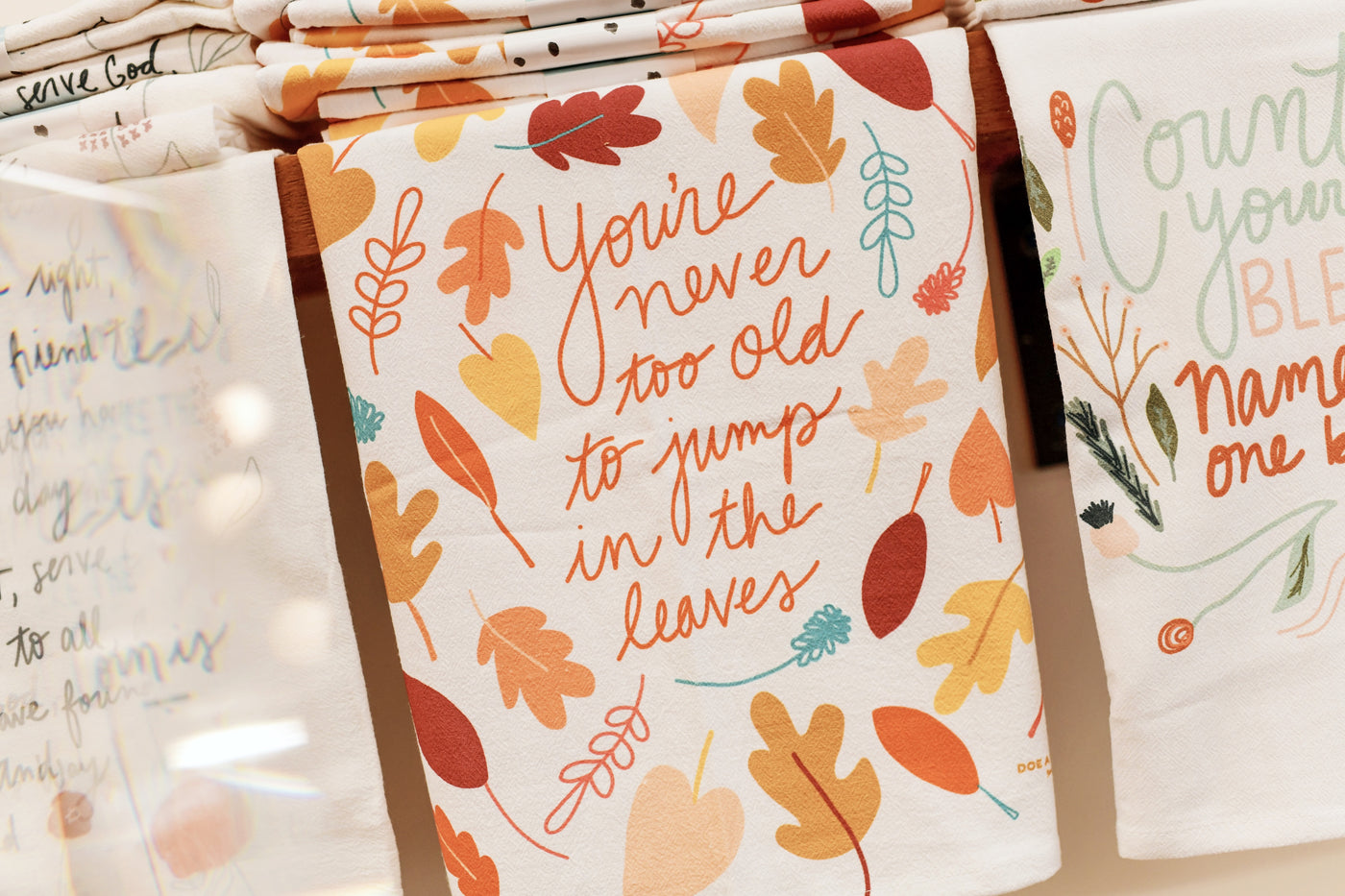 Jump In The Leaves Flour Sack Towel