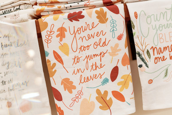 Jump In The Leaves Flour Sack Towel