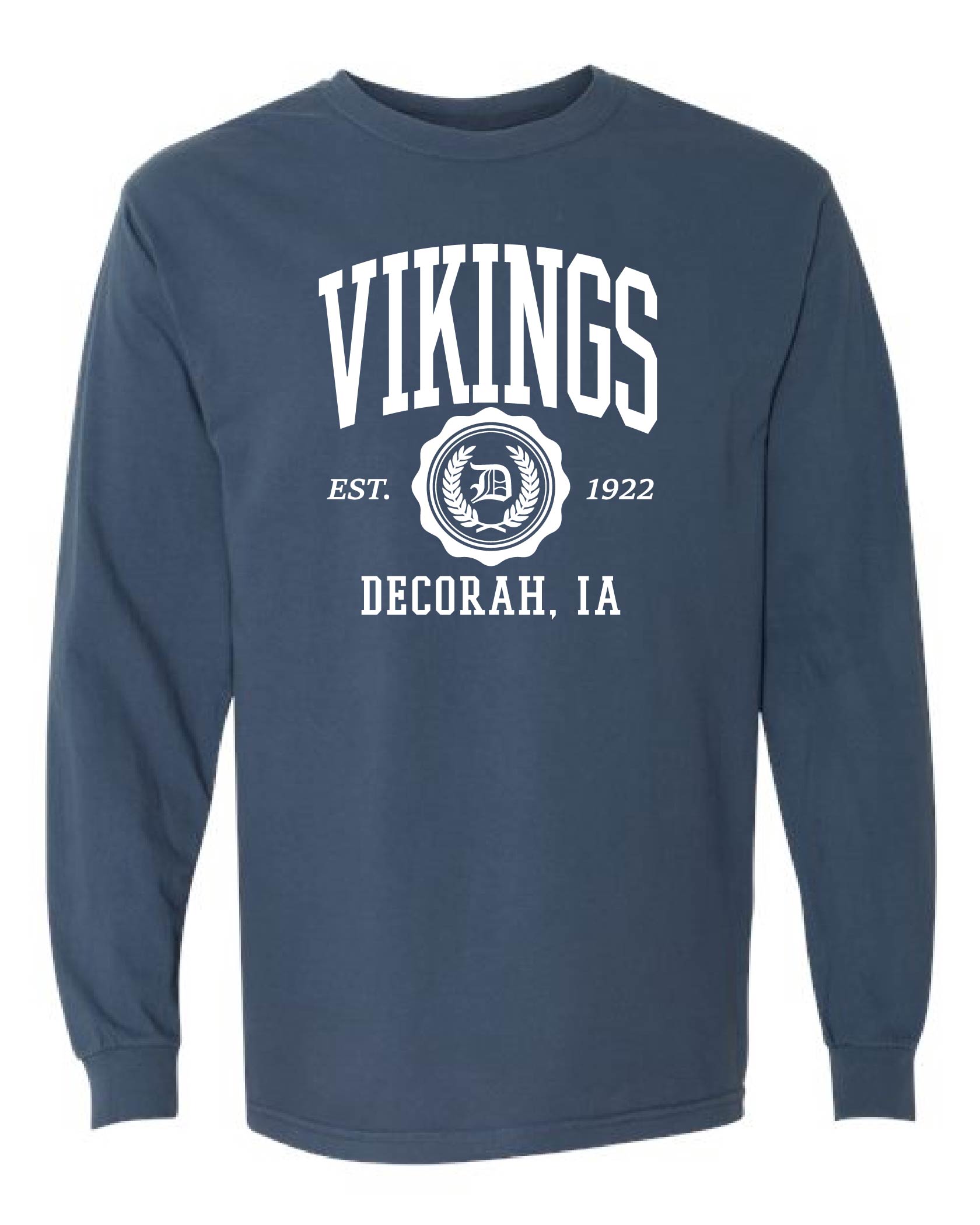 Decorah Vikings Classic Long Sleeve Tee-Midnight