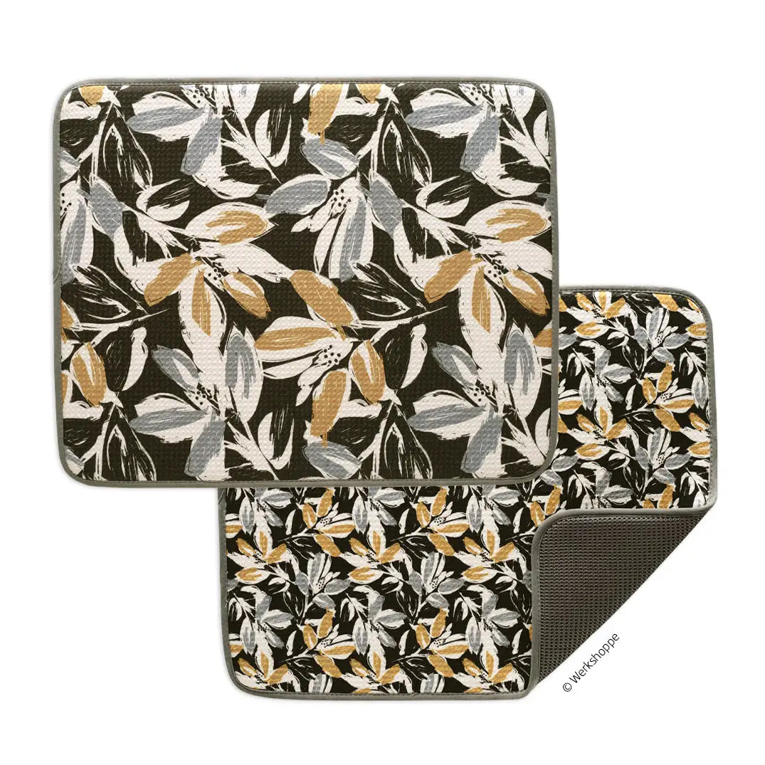 Leaf Tiles Dish Drying Mats- Set of 2