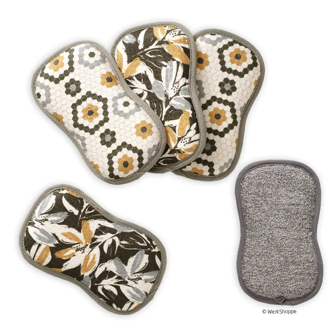Leaf Tiles Scrubbies- Set of 4