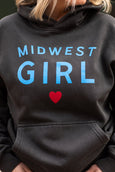 Midwest Girl Hoodie in Washed Black
