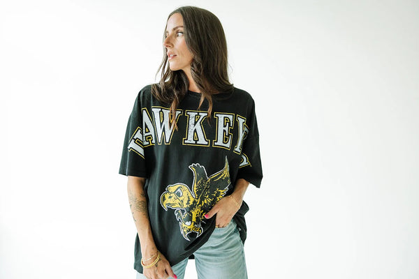 Iowa Southern Split Oversized Tee-Black
