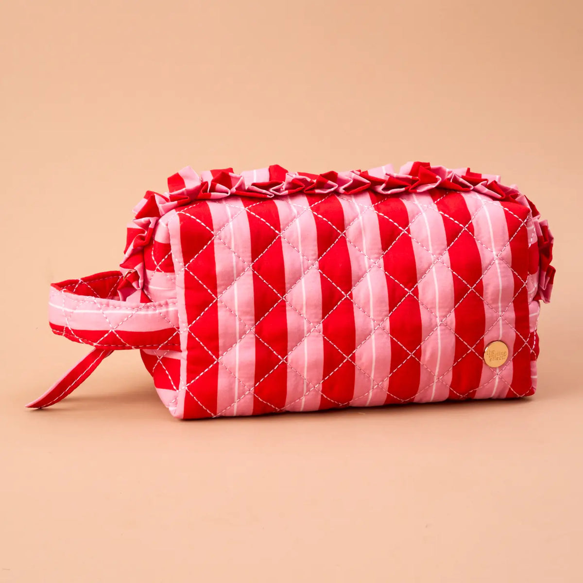 Peppermint Stripes Essentials Quilted Cosmetic Bag