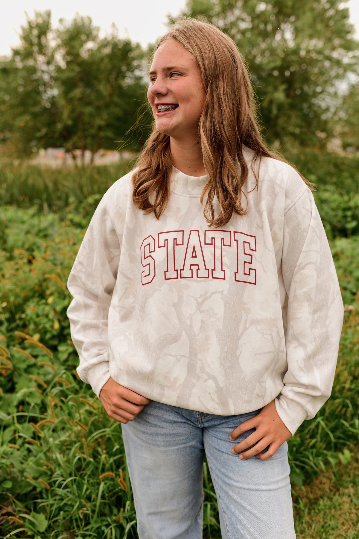 STATE Camo Mock Neck Sweatshirt