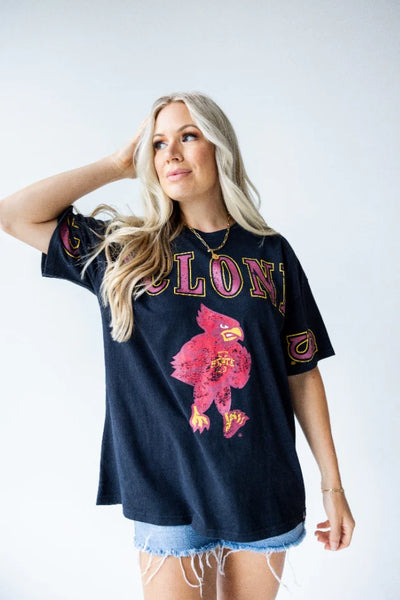 ISU Southern Split Oversized Tee-Black
