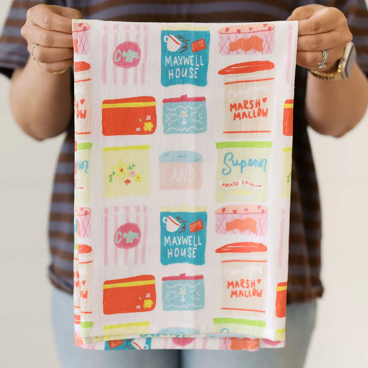Vintage Tins Full Pattern Flour Sack Towel