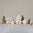 Stoneware Village- Set of 4 w/ LED Lights