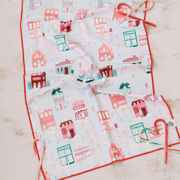 Christmas In The Village Waffle Towel