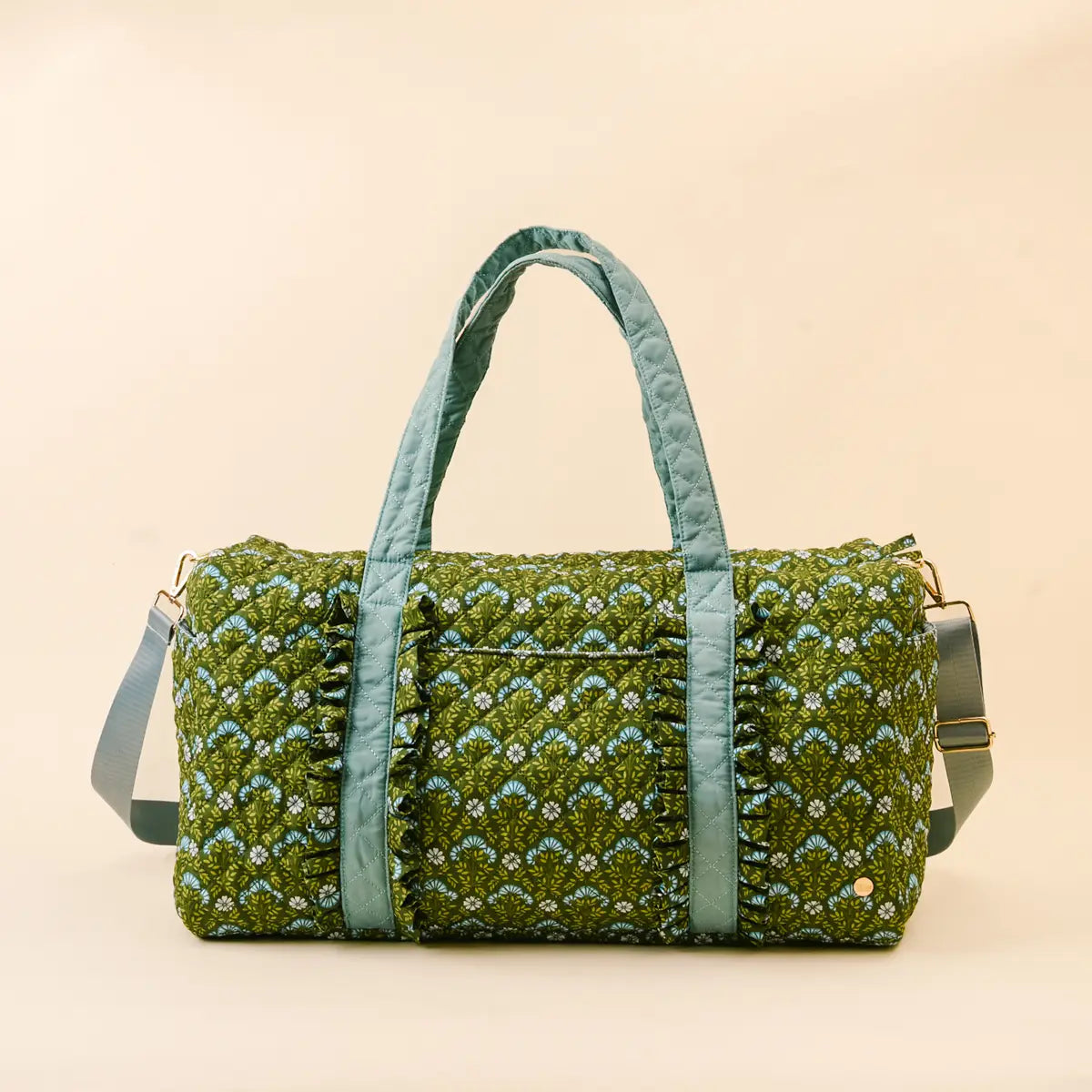 On-the-Go Quilted Weekender- Everbloom Forest Green