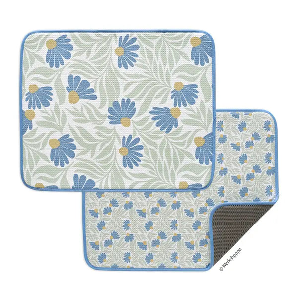 Blue Coneflower Dish Drying Mat-Set of 2