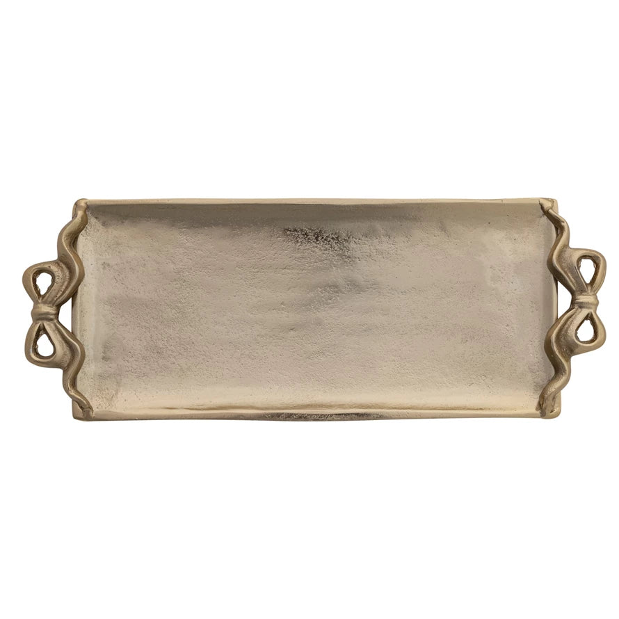 Footed Tray with Bow Shaped Handles