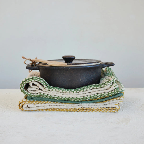 Stoneware Brie Baker-Dark Green