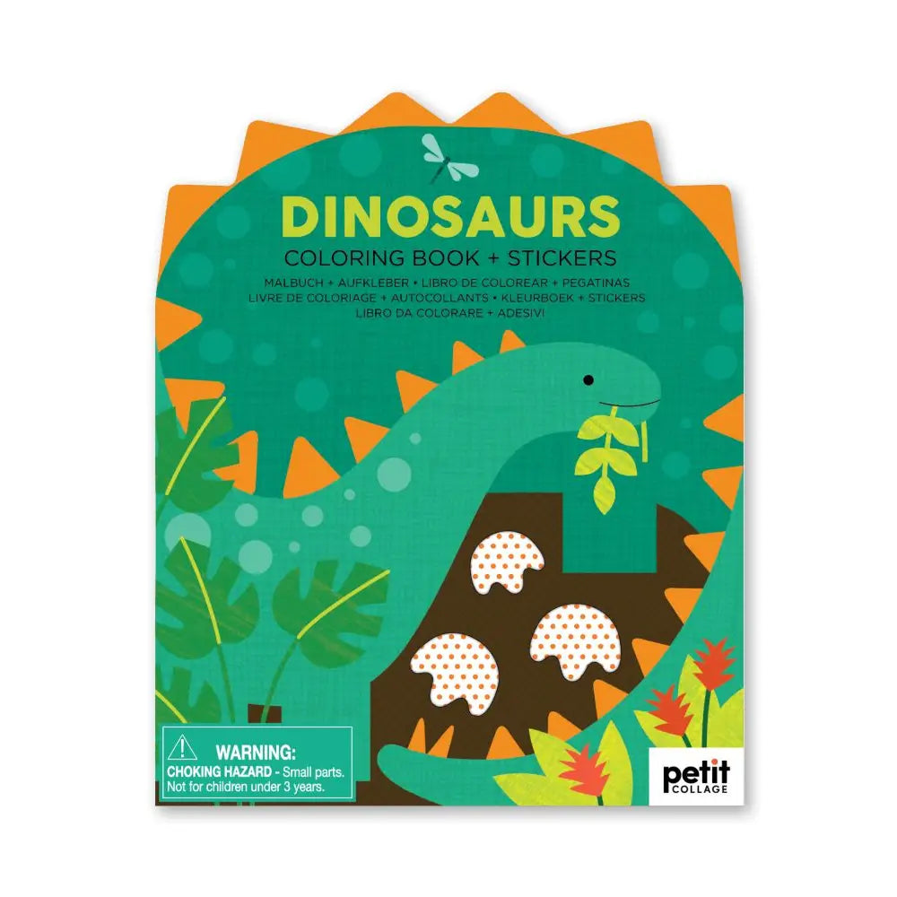 Coloring Book with Stickers | Dinosaurs