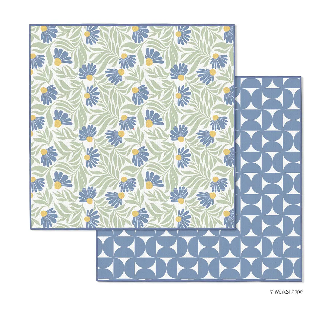 Blue Coneflower Microfiber Dishcloths