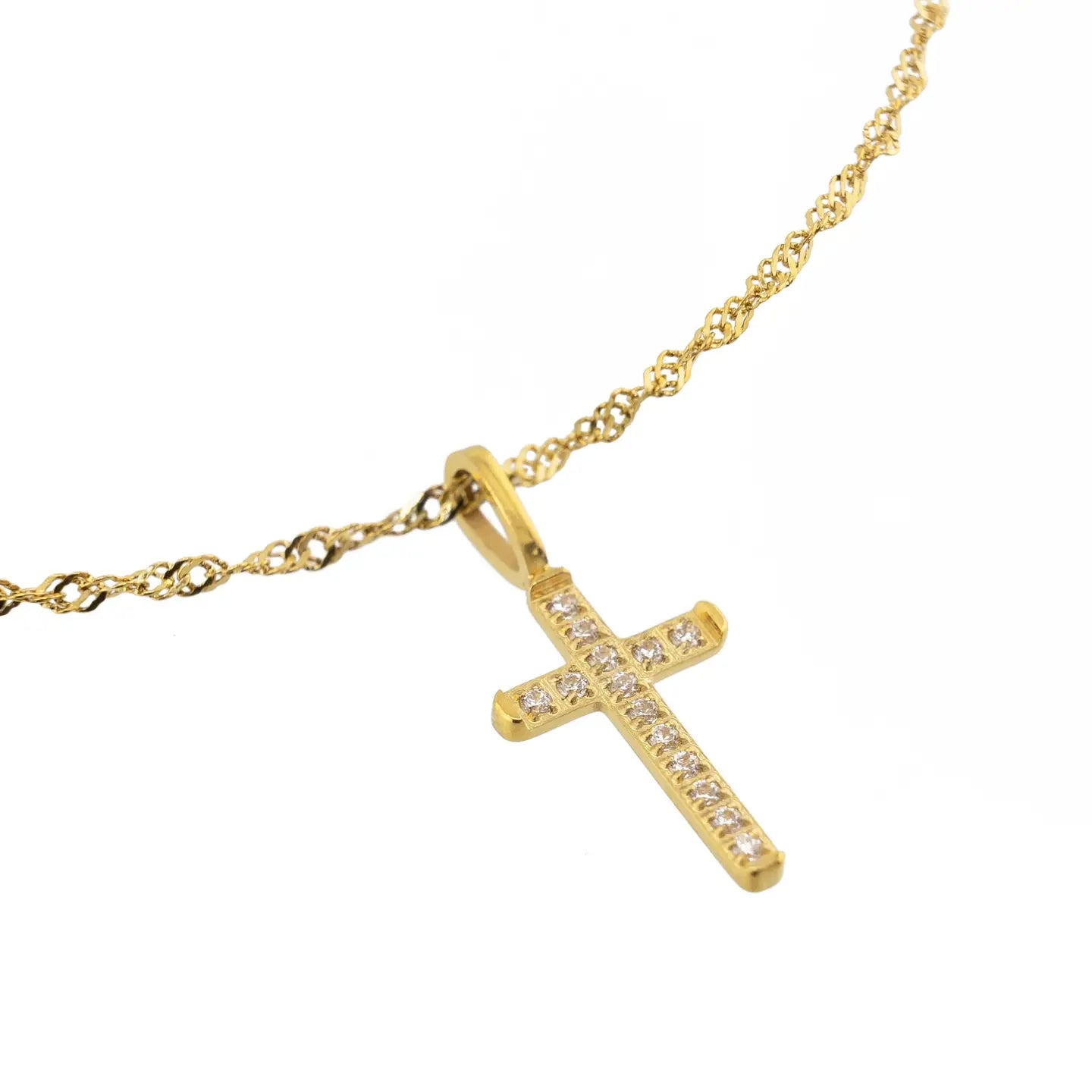 Brenda Grands Gold Diamond Cross Necklace